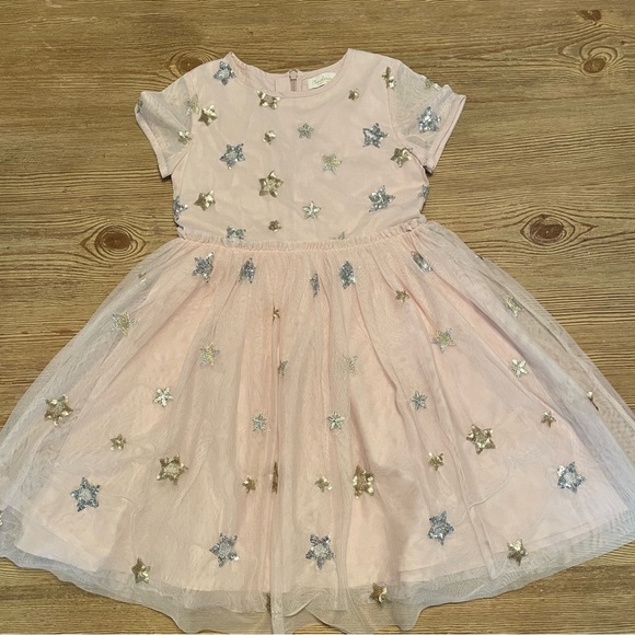 Mini Boden Other - Mini Boden Sequin Star Light Pink Tule Party Dress